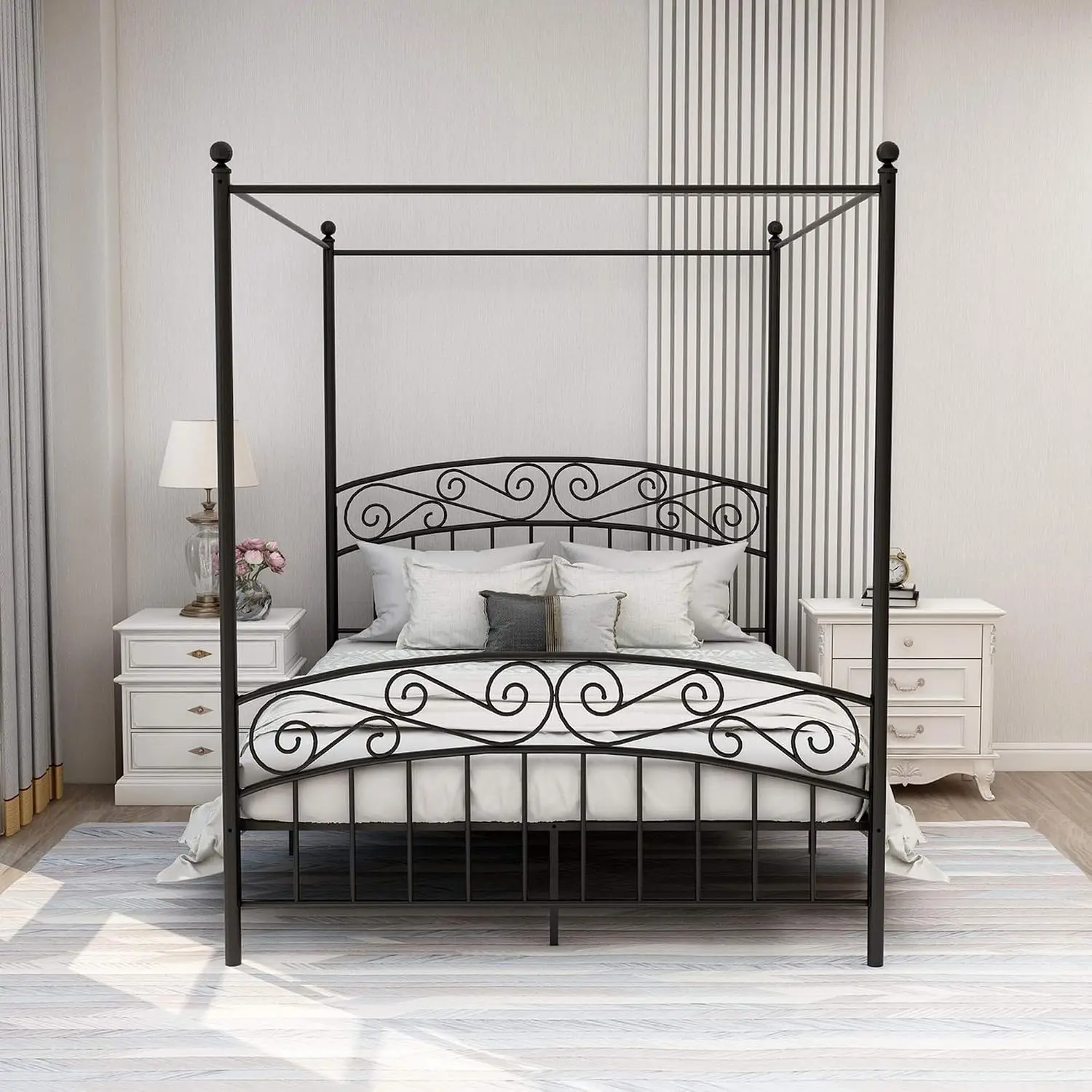 Queen Size Canopy Bed Frame Fo - Canopy Bed Frame Metal Queen recension och pris