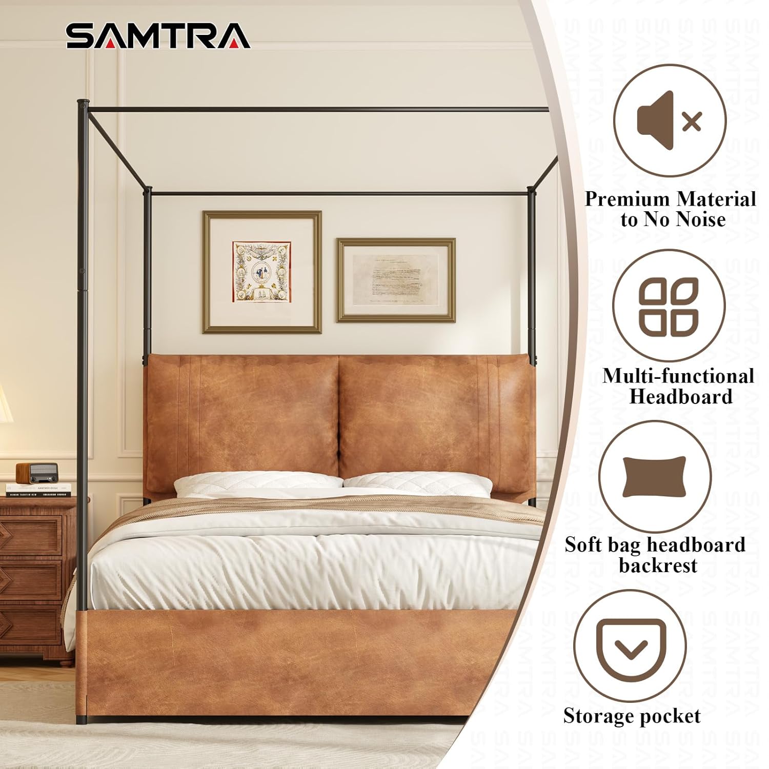 Queen Canopy Bed Frame with Ta - Canopy Bed Frame Metal Queen recension och pris