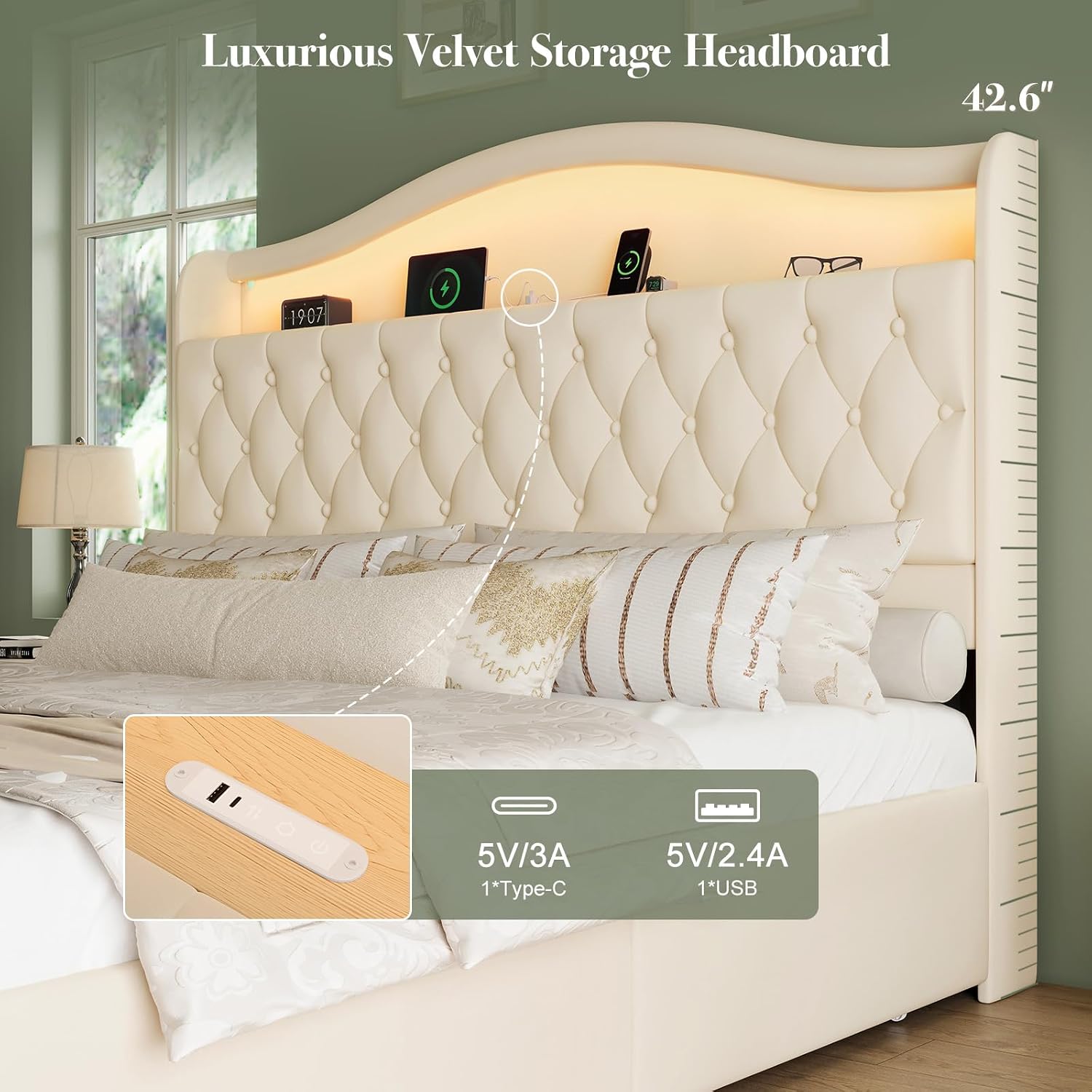 King Size Platform Bed Frame W - King Size Bed Frame With Storage Drawers recension och pris