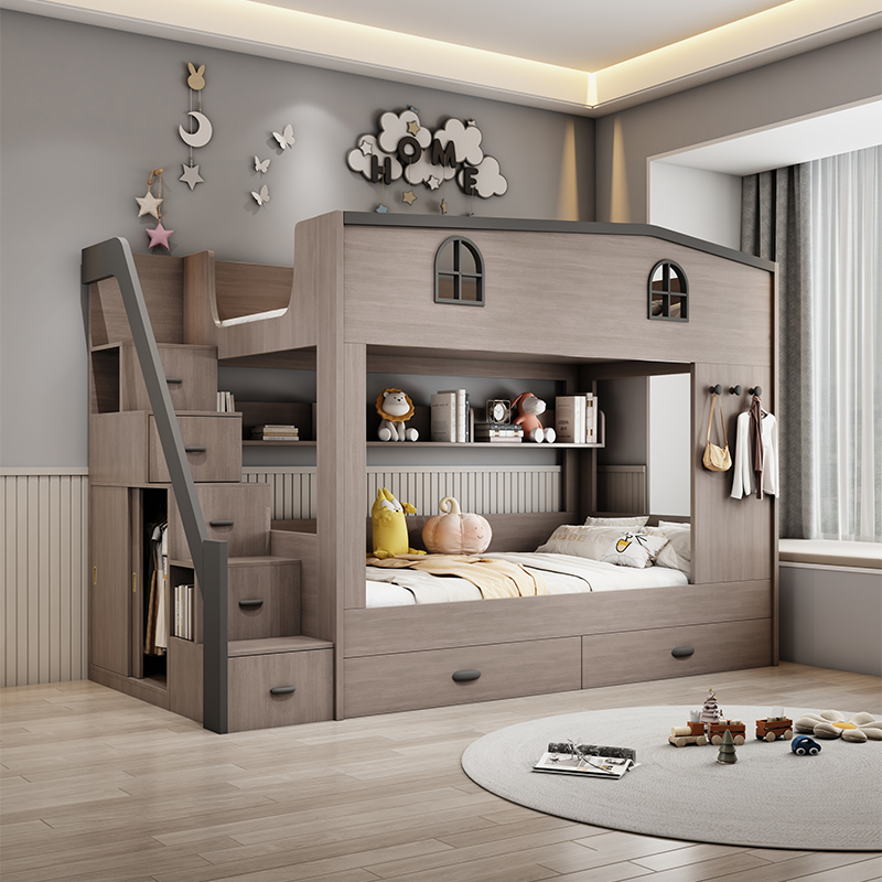 Nordic Double Decker Kids Beds - Bunk Bed With Stairs And Slide recension och pris