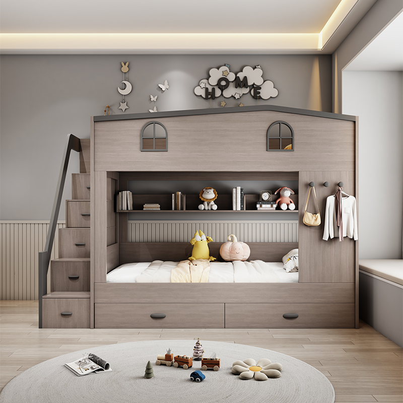 Nordic Double Decker Kids Beds - Bunk Bed With Stairs And Slide recension och pris