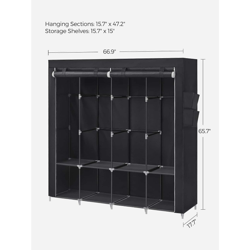 Portable Closet, Wardrobe Clos - Wardrobe Closet Portable Fabric Cover recension och pris