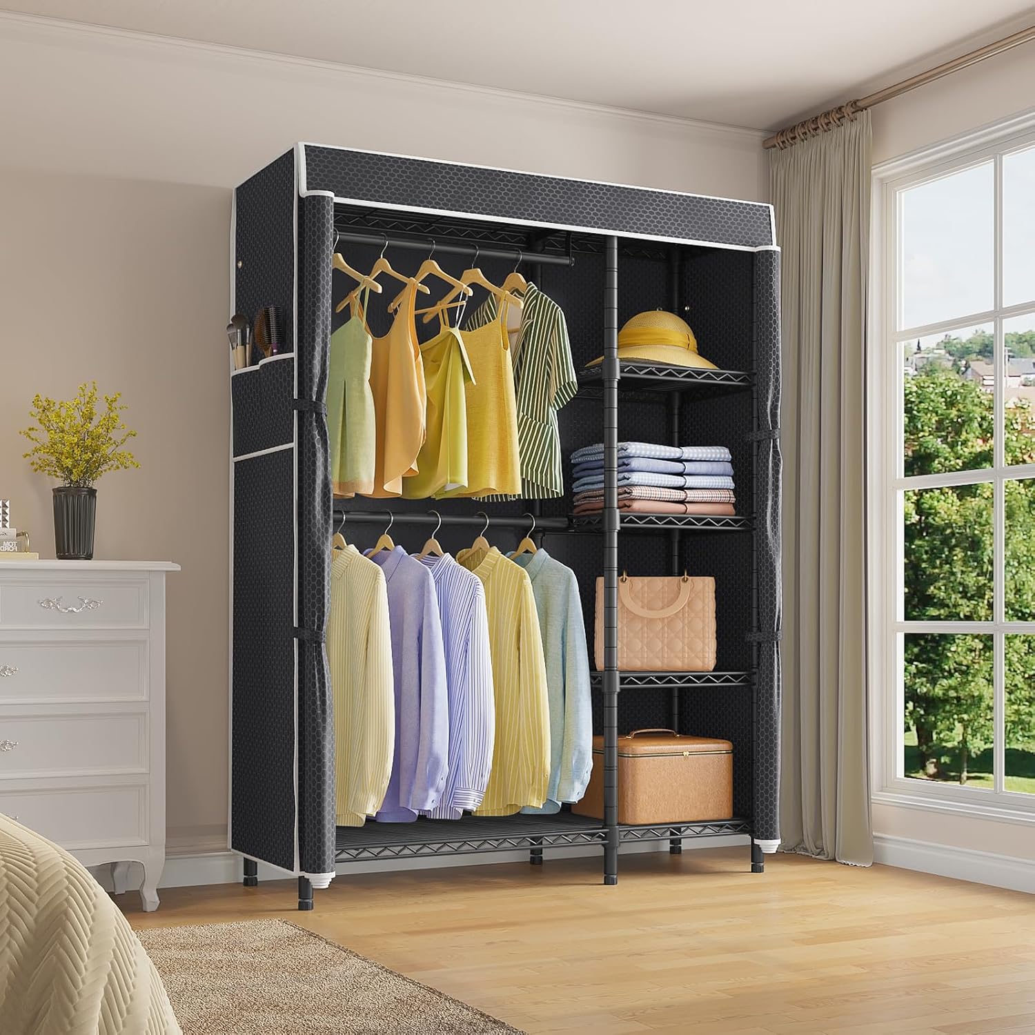 Portable Closet Wardrobe Heavy - Wardrobe Closet Portable Fabric Cover recension och pris
