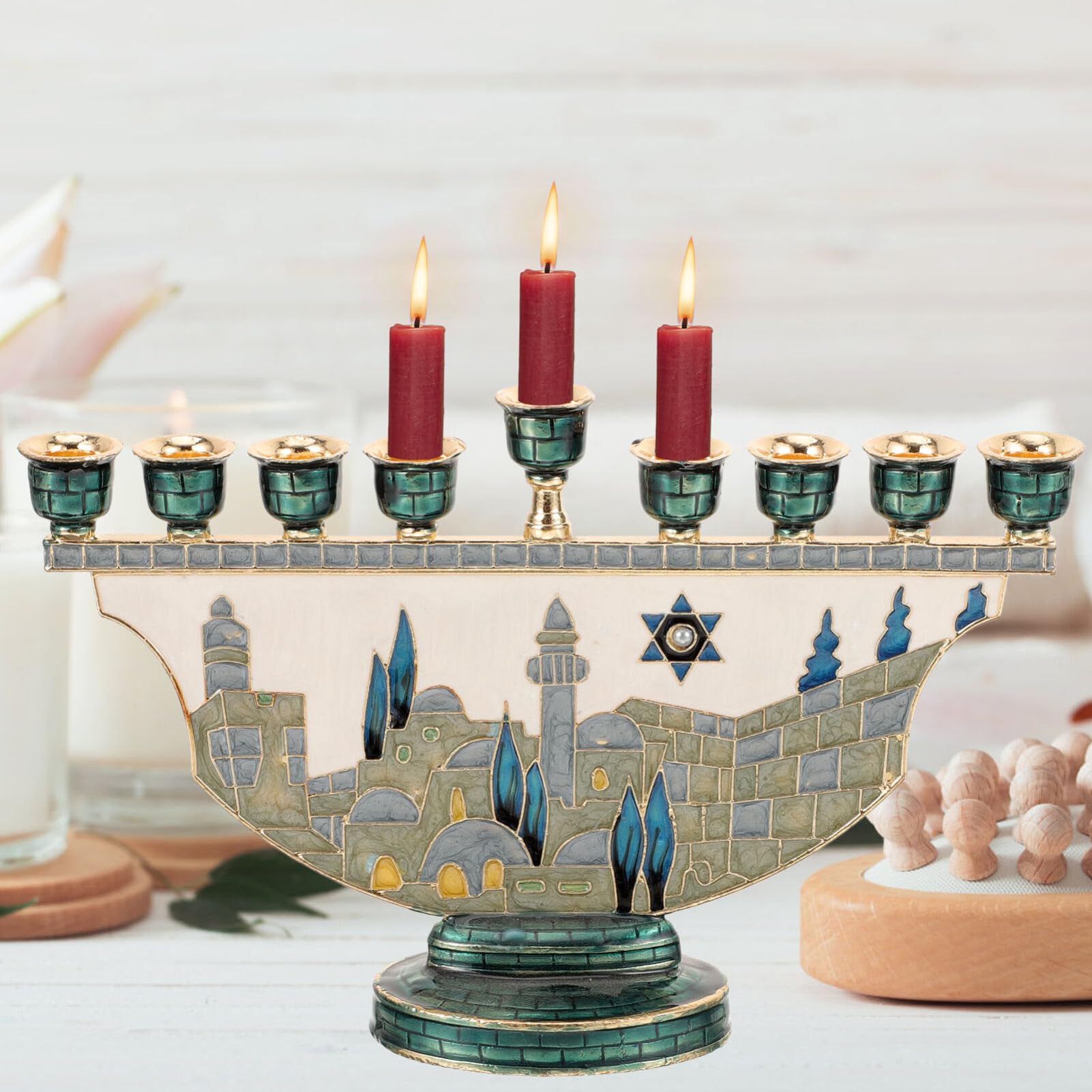 9 Branch Hanukkah Menorah Jeru - Tables recension och pris