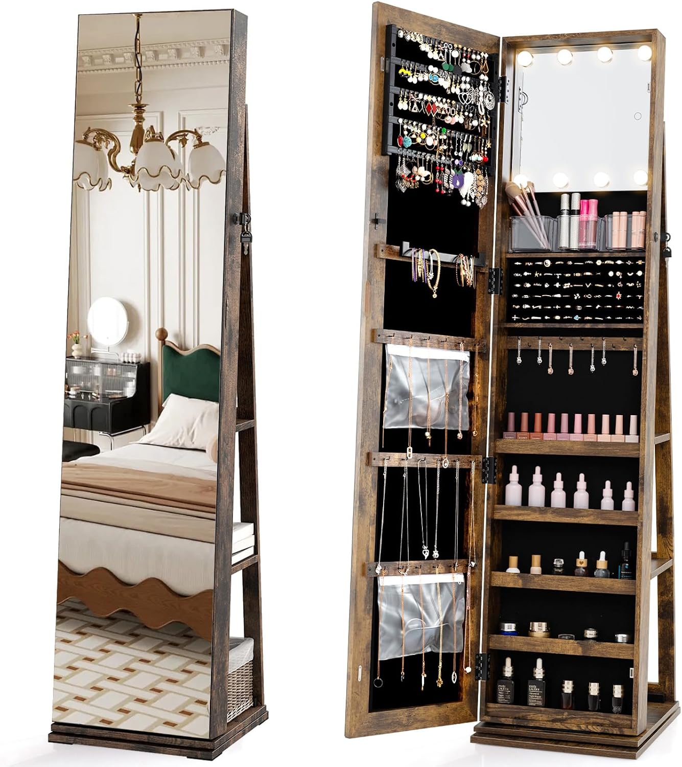 Swivel Jewelry Armoire Full Le - Full Length Mirror Jewelry Armoire recension och pris