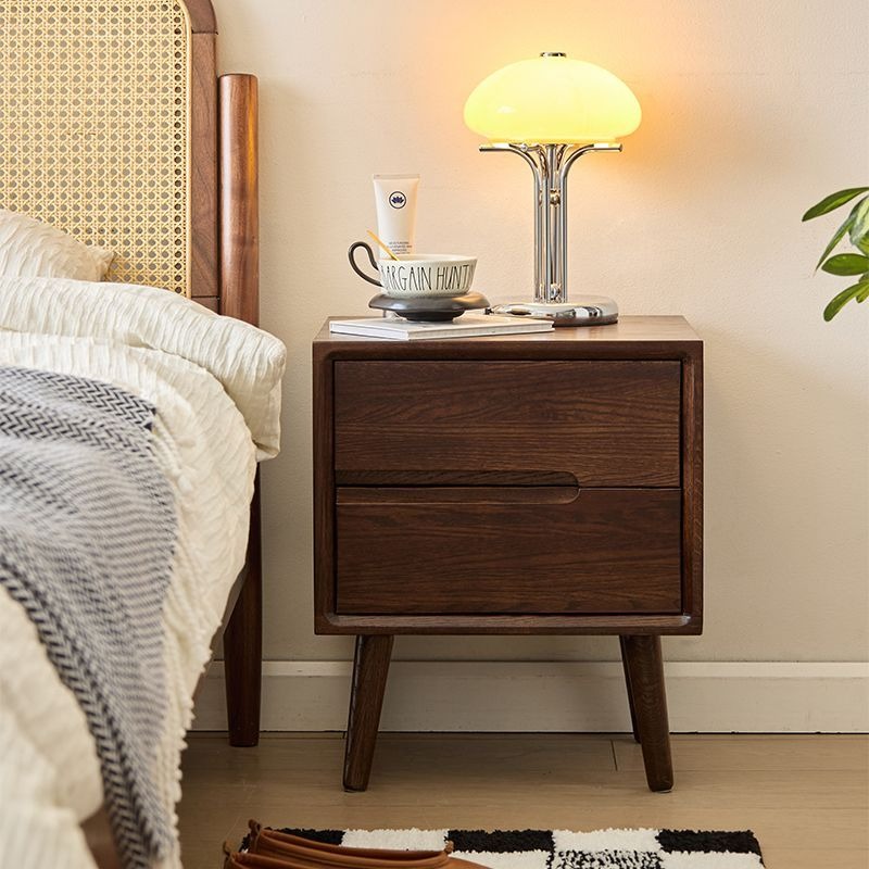 Wooden Bedside Tables Vintage  - Solid Wood Nightstand 2 Drawers recension och pris