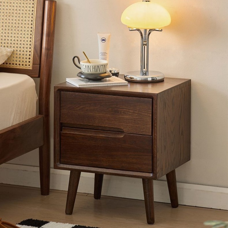Wooden Bedside Tables Vintage  - Solid Wood Nightstand 2 Drawers recension och pris