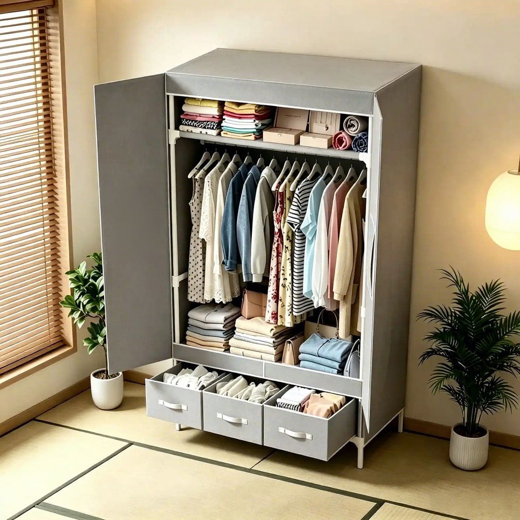 Portable Closet Wardrobe, 57.4 - Wardrobe Closet Portable Fabric Cover recension och pris