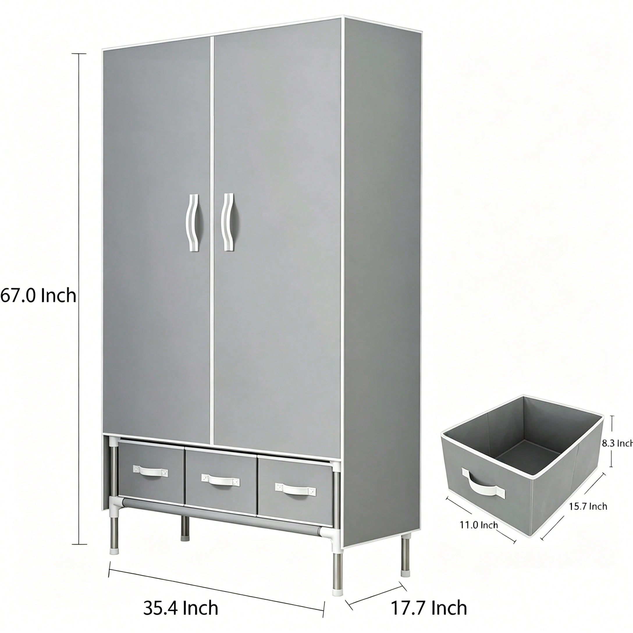Portable Closet Wardrobe, 57.4 - Wardrobe Closet Portable Fabric Cover recension och pris