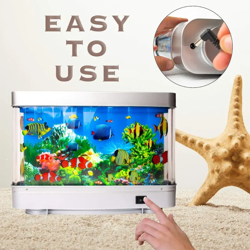 Tropical Fish Tank Lamps Artif - Floating Nightstand With Led Light recension och pris