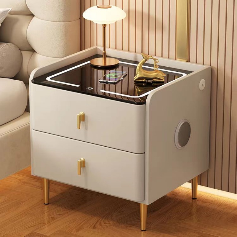 Nordic Style Wooden Bedside Ta - Solid Wood Nightstand 2 Drawers recension och pris