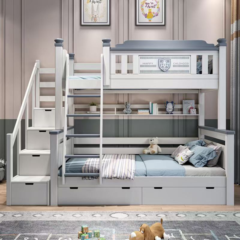 ！@2025 Cheap Wooden Kids Bedro - Bunk Bed With Stairs And Slide recension och pris