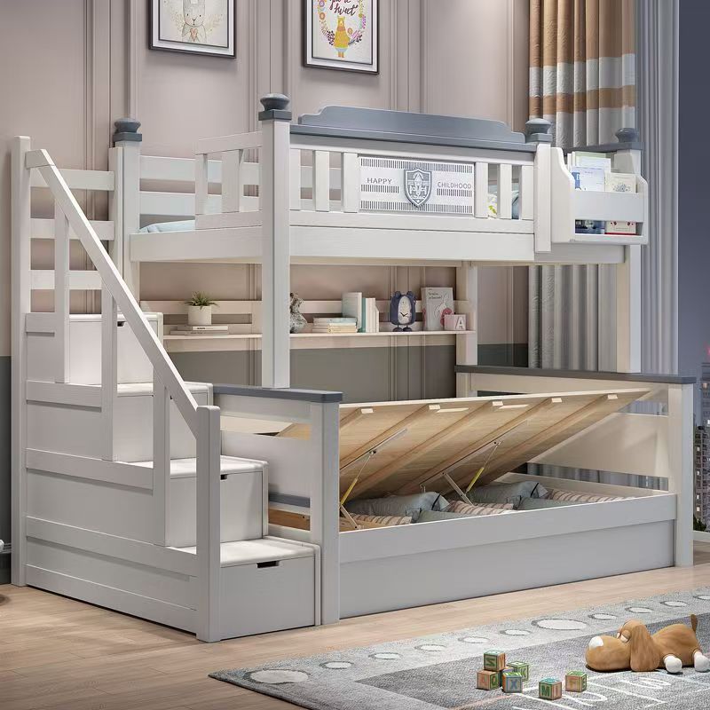 ！@2025 Cheap Wooden Kids Bedro - Bunk Bed With Stairs And Slide recension och pris