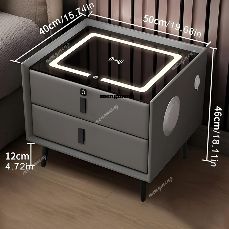 Solid Wood Smart Nightstand Wi - Solid Wood Nightstand 2 Drawers recension och pris