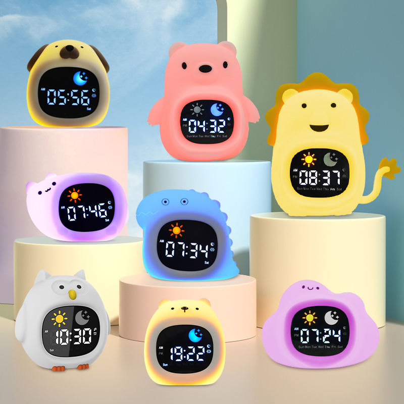 Night Light Clock Cat Baby Sle - Floating Nightstand With Led Light recension och pris