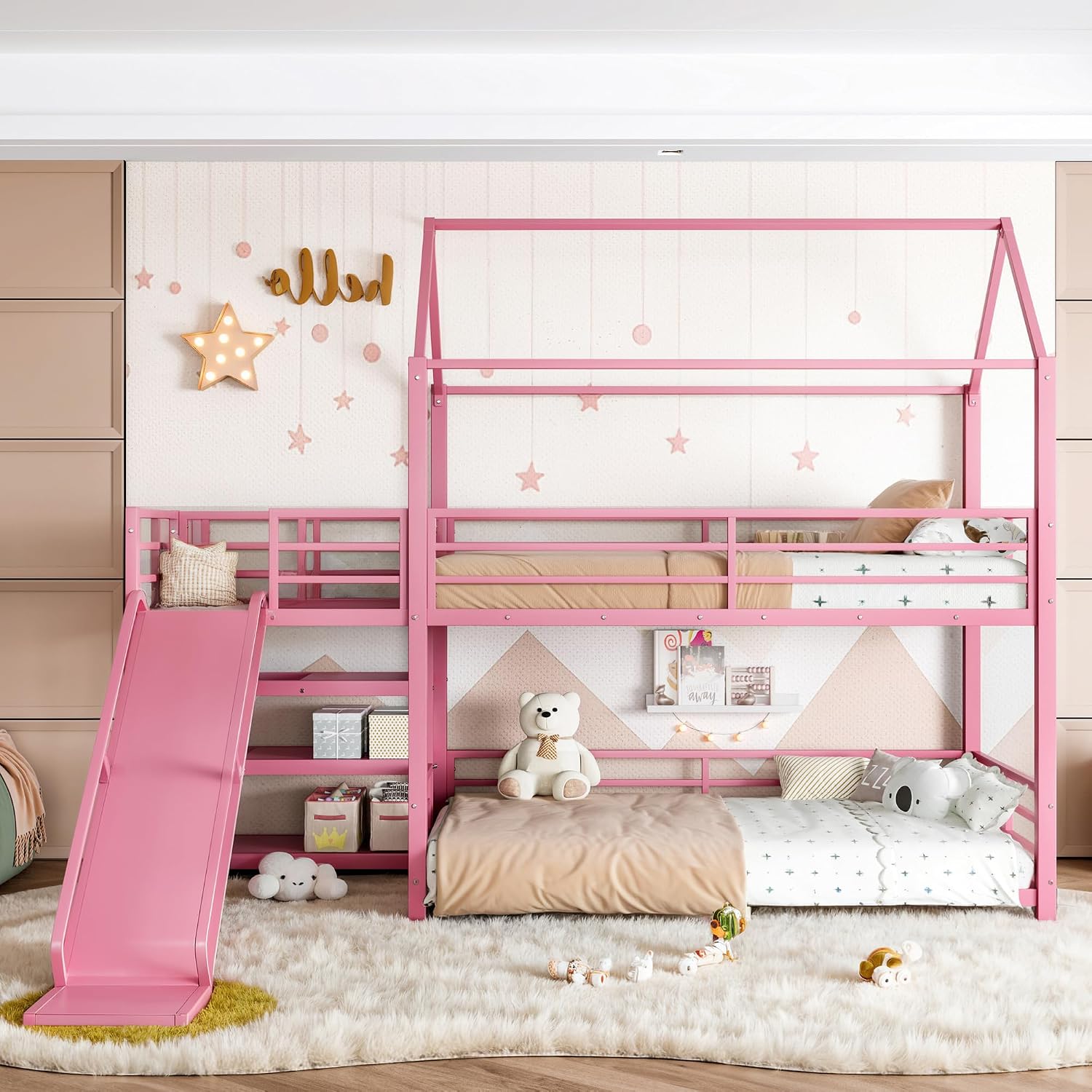 Twin Bunk Bed with Slide & Sto - Bunk Bed With Stairs And Slide recension och pris