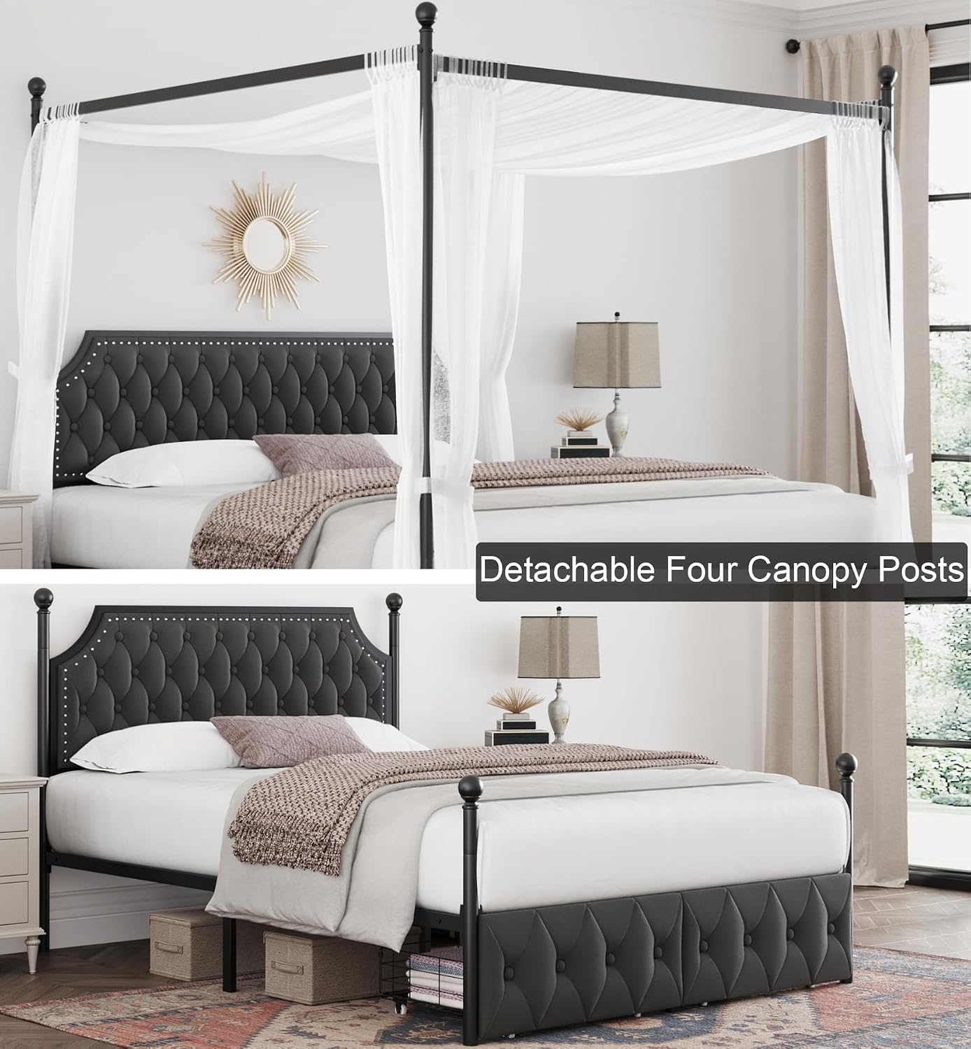 Queen Canopy Bed Frame With St - Canopy Bed Frame Metal Queen recension och pris