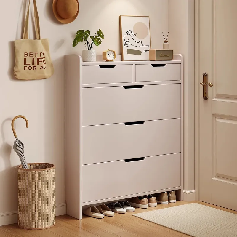 Solid Wood Core Shoe Cabinet 1 - Shoe Rack Cabinet Narrow Entryway recension och pris