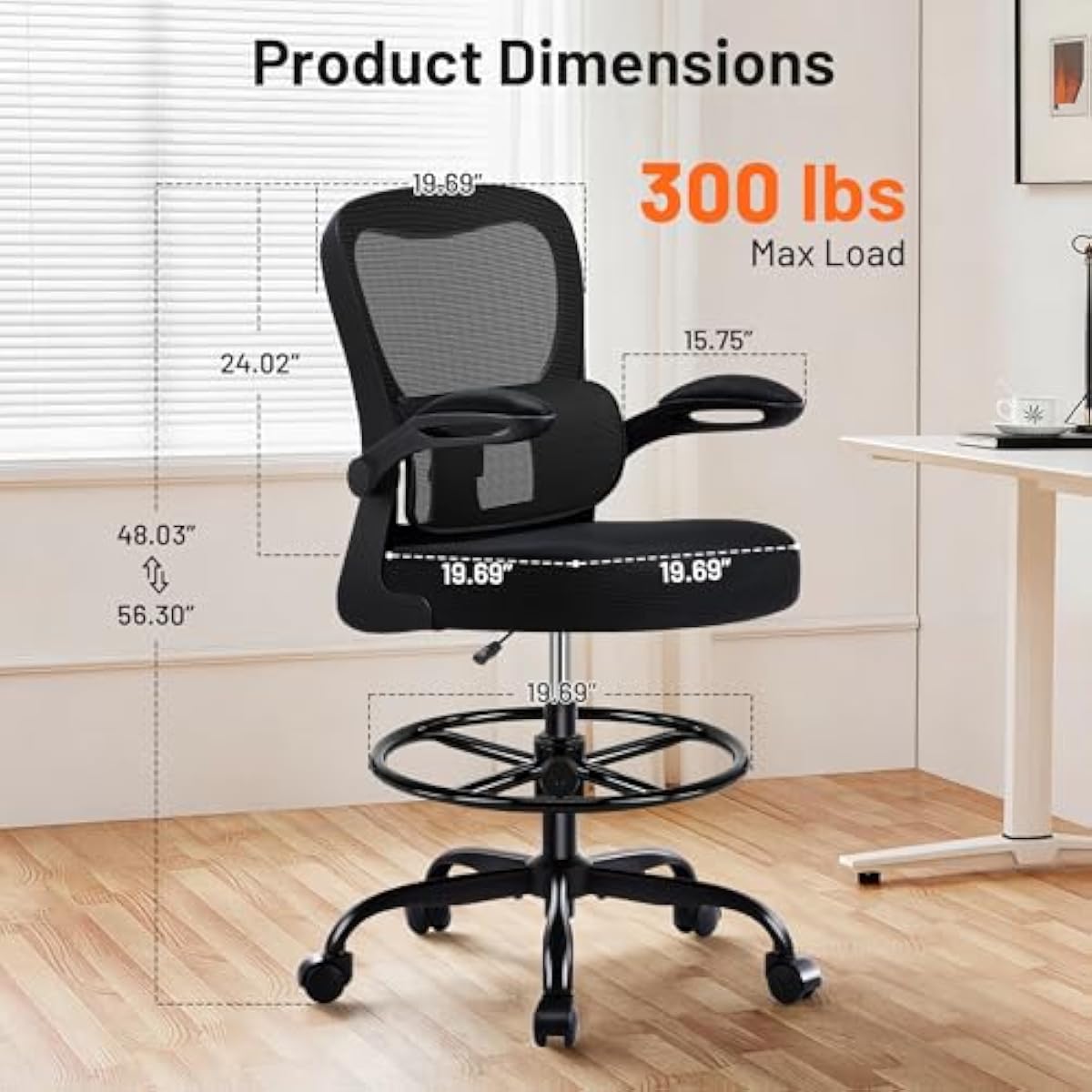 Ergonomic Drafting Chair with  - Chairs recension och pris