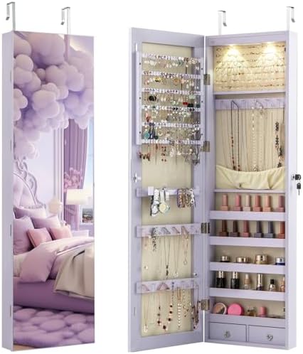 Wall or Door Mounted Jewelry A - Full Length Mirror Jewelry Armoire recension och pris