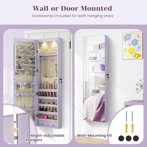 Wall or Door Mounted Jewelry A - Full Length Mirror Jewelry Armoire recension och pris