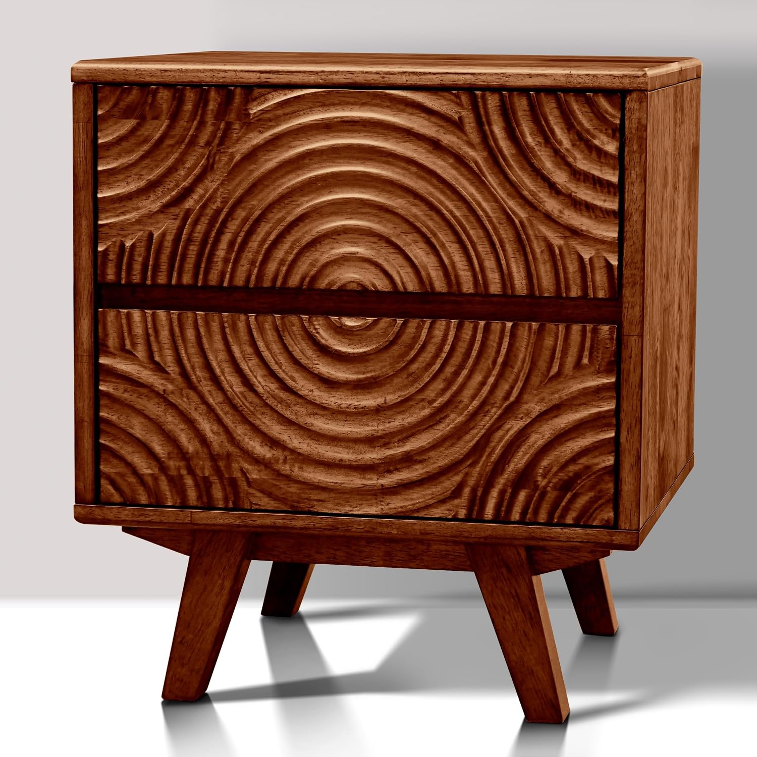Acacia Solid Wood Nightstand w - Solid Wood Nightstand 2 Drawers recension och pris