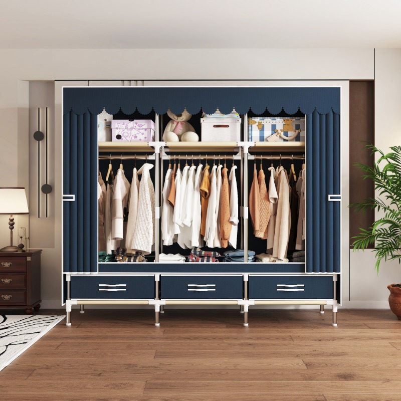 65 Inch Fabric Closet with Dra - Wardrobe Closet Portable Fabric Cover recension och pris