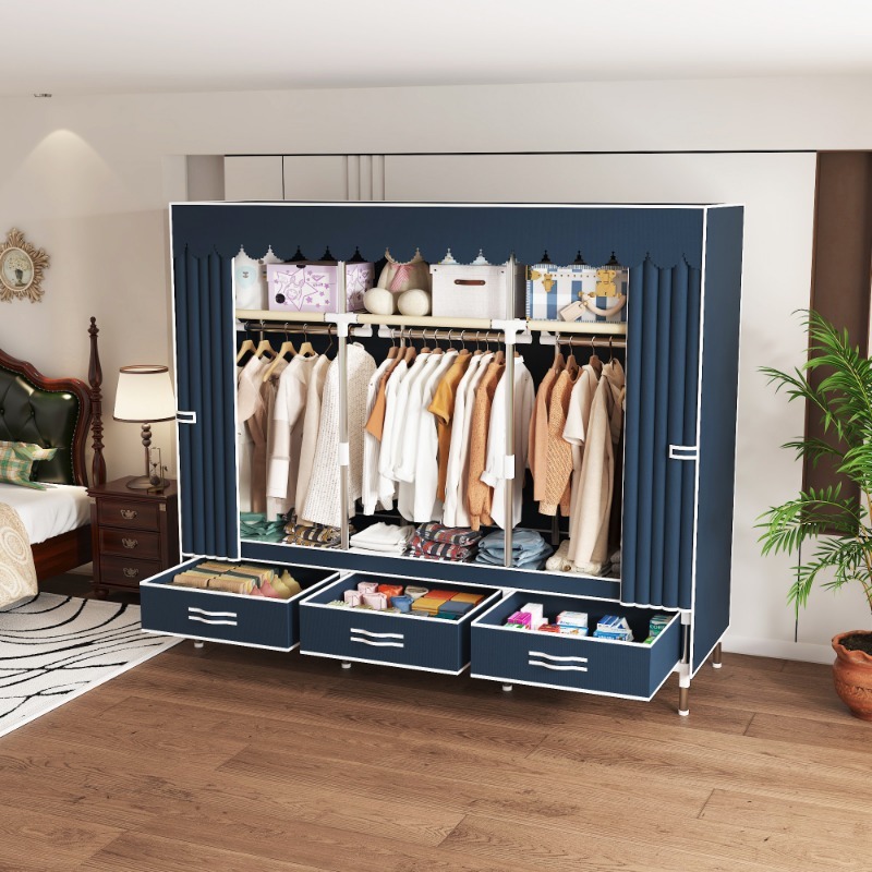 65 Inch Fabric Closet with Dra - Wardrobe Closet Portable Fabric Cover recension och pris