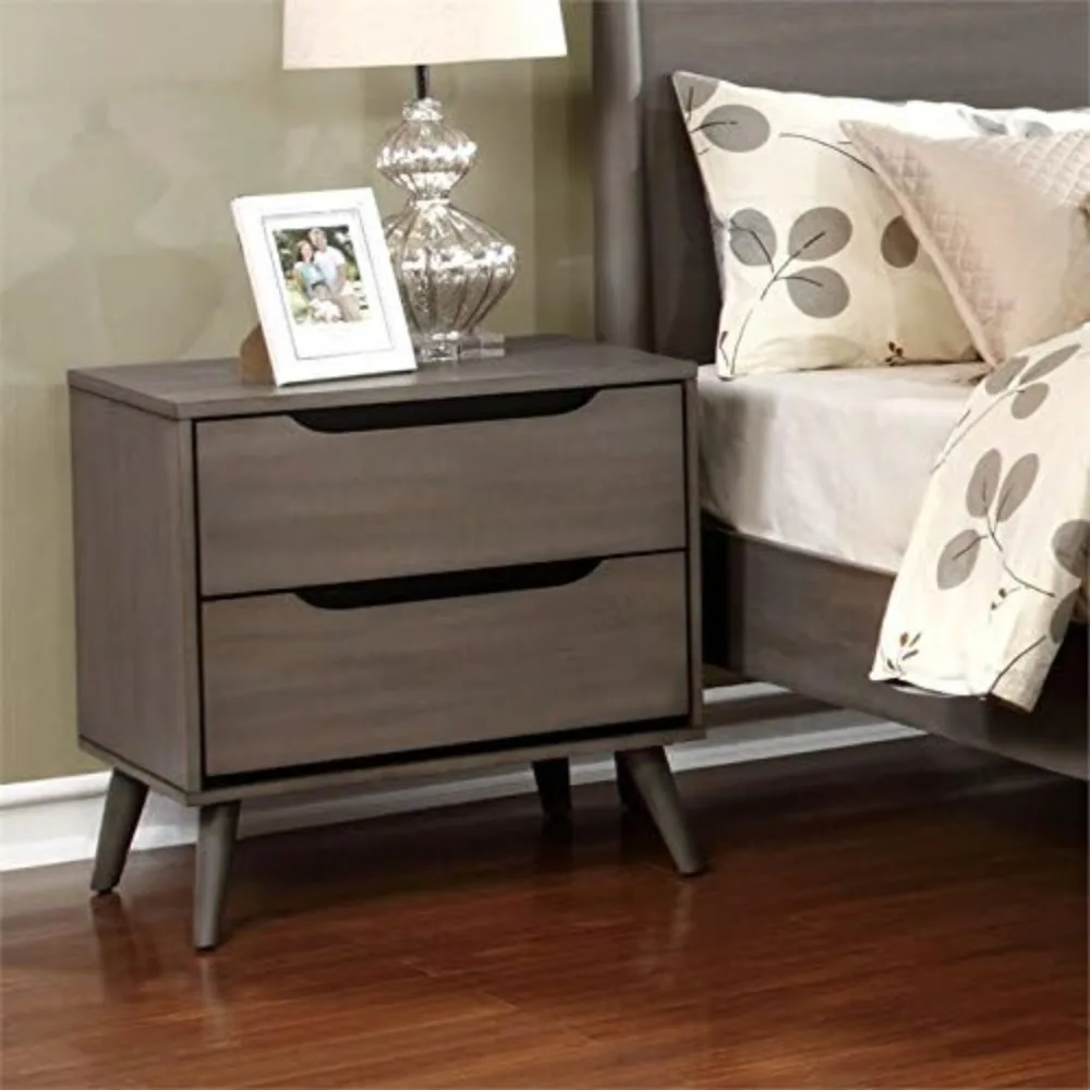 For 2-Drawer Mid-Century Solid - Solid Wood Nightstand 2 Drawers recension och pris