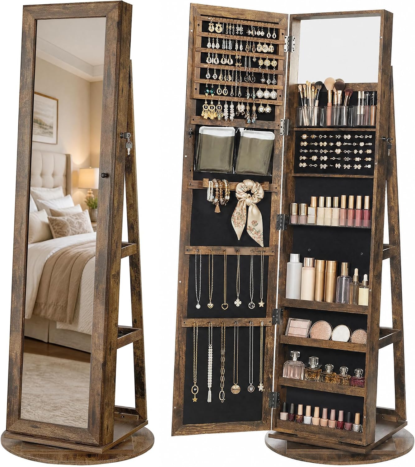 Standing Jewelry Cabinet, Full - Full Length Mirror Jewelry Armoire recension och pris