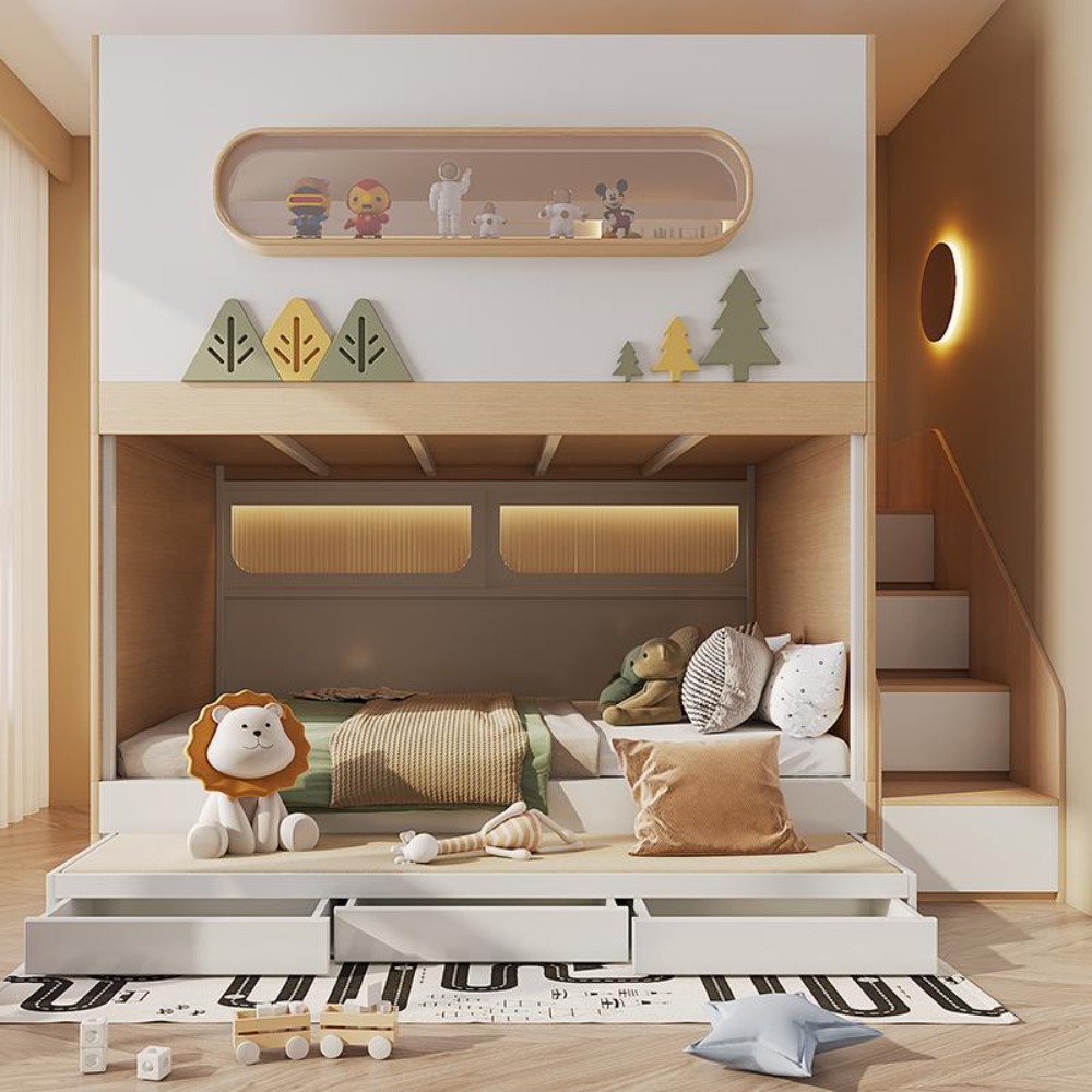 Space Capsule Treehouse Bunk B - Bunk Bed With Stairs And Slide recension och pris