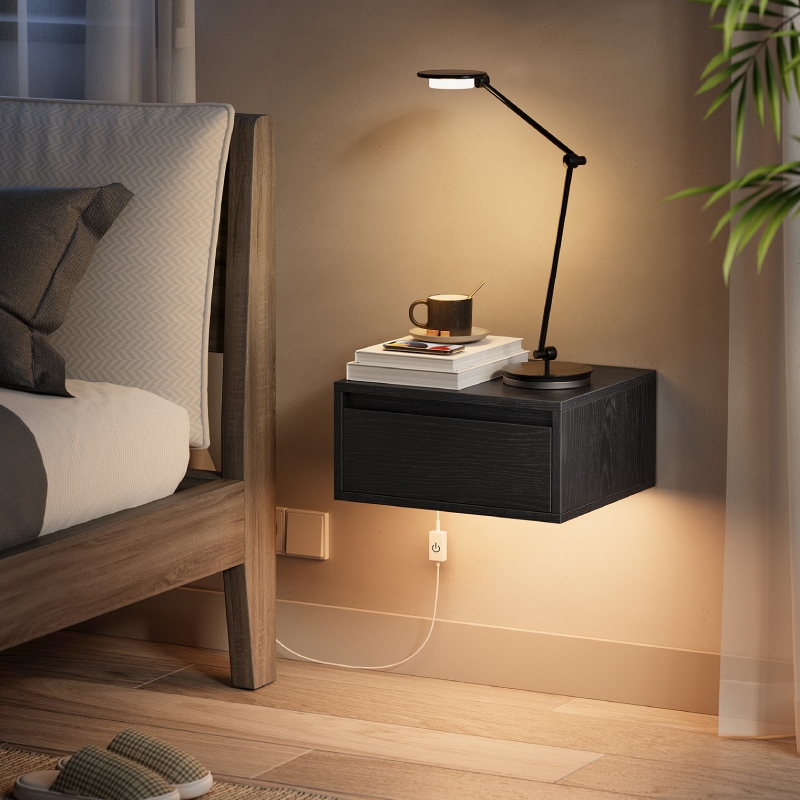 With Drawer LED Light Bedside  - Floating Nightstand With Led Light recension och pris