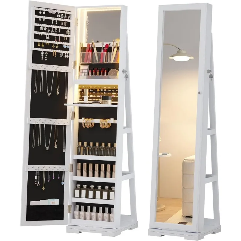 LED Jewelry Armoire with Full  - Full Length Mirror Jewelry Armoire recension och pris