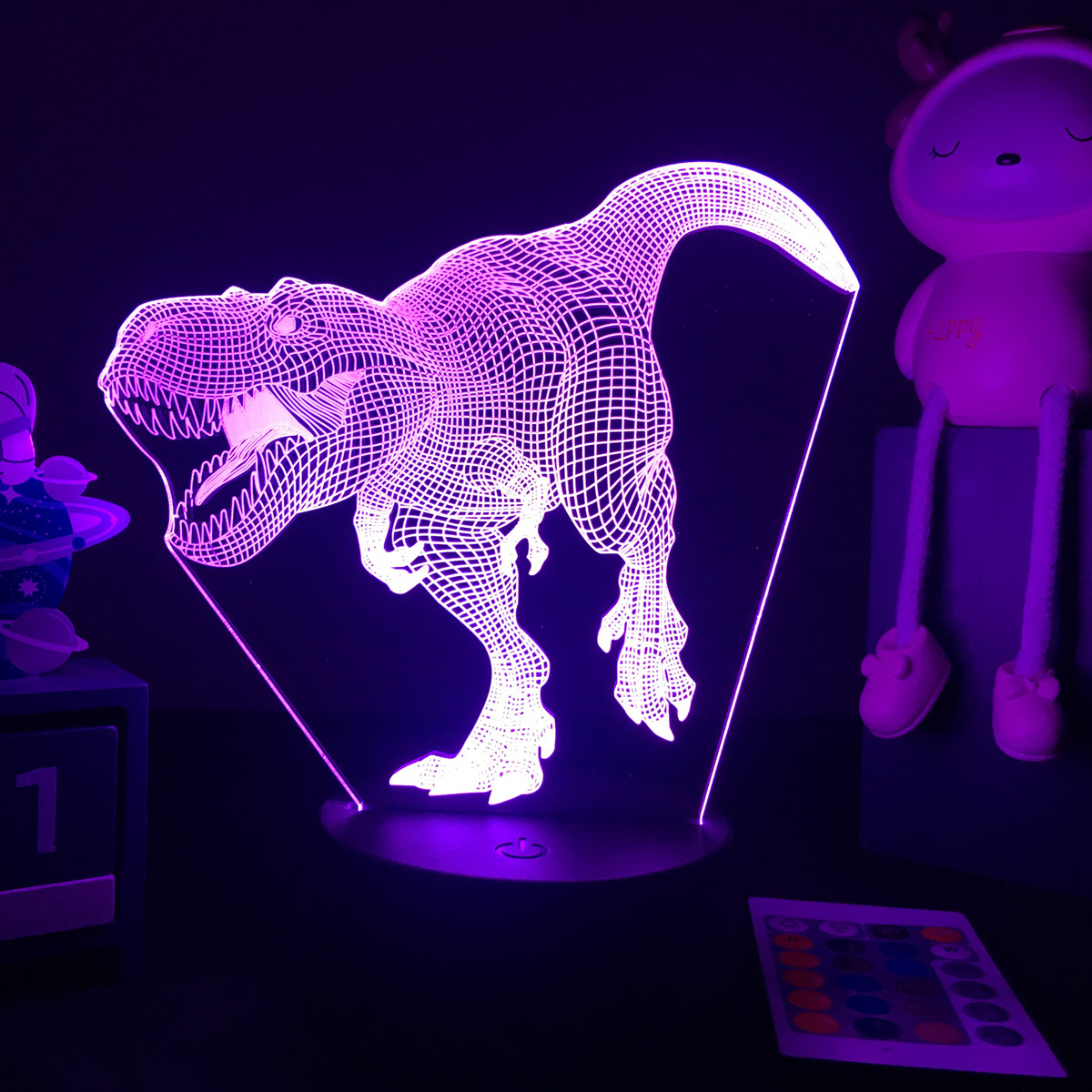 3D LED Dinosaur Nightlight For - Floating Nightstand With Led Light recension och pris