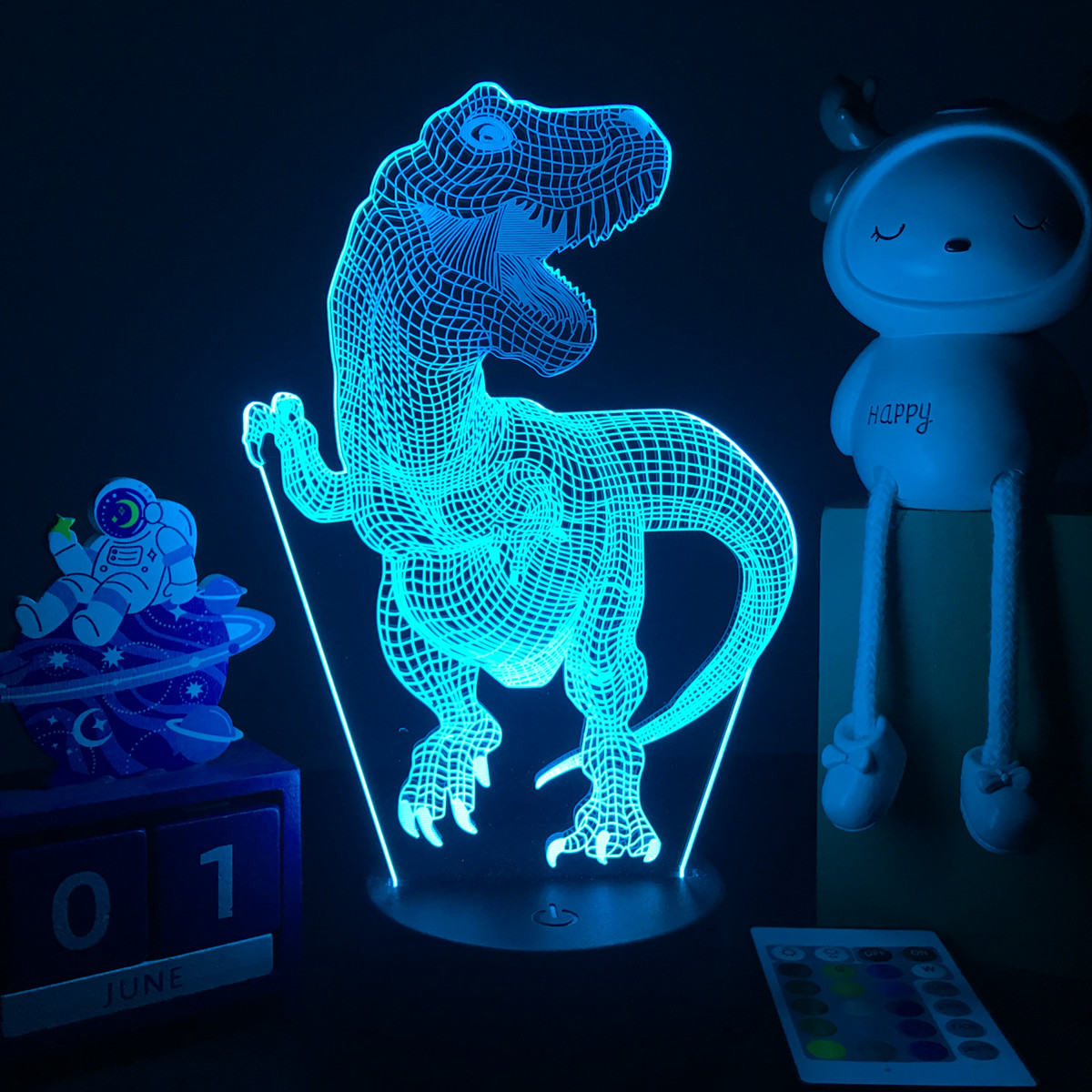 3D LED Dinosaur Nightlight For - Floating Nightstand With Led Light recension och pris