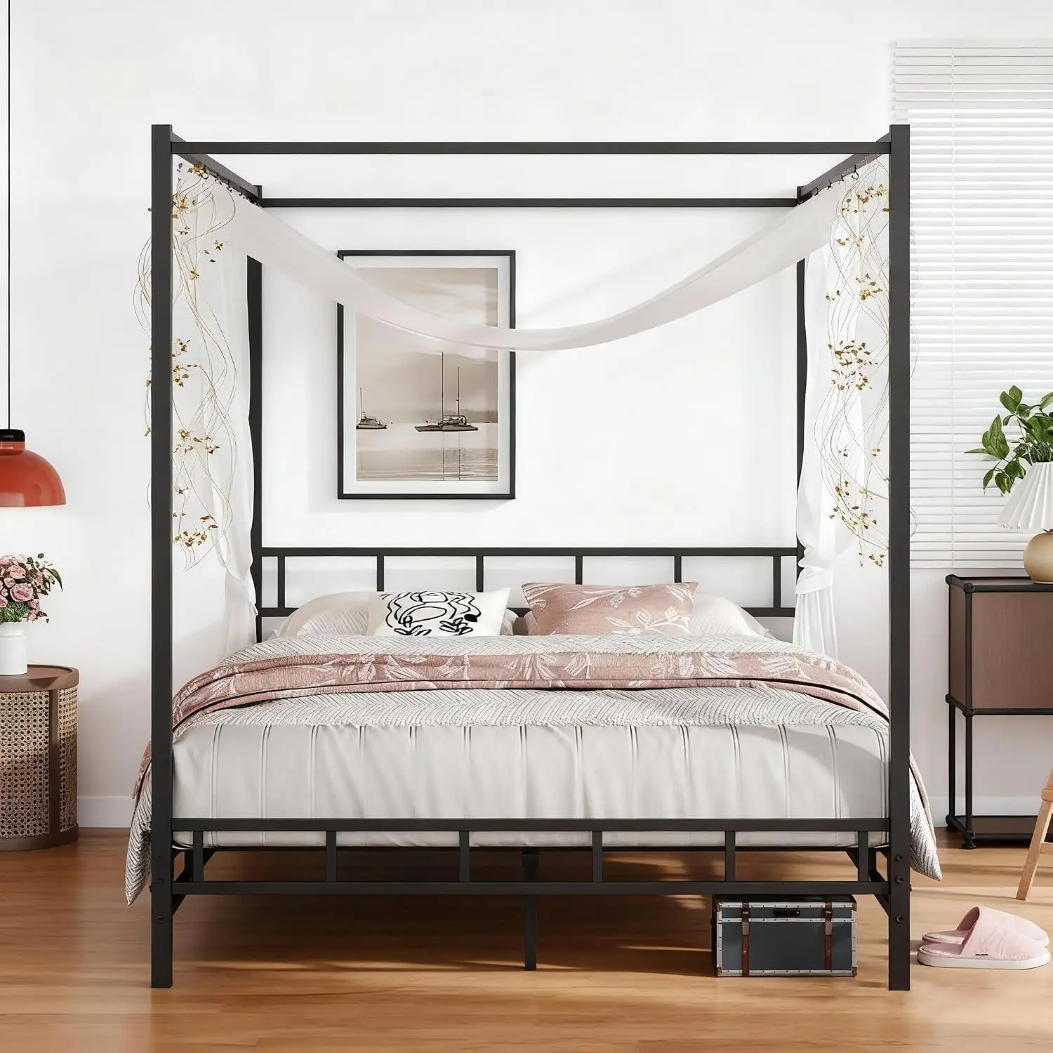 Metal Canopy Bed Frame Queen S - Canopy Bed Frame Metal Queen recension och pris