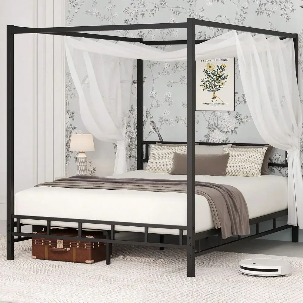 Metal Canopy Bed Frame, Queen  - Canopy Bed Frame Metal Queen recension och pris