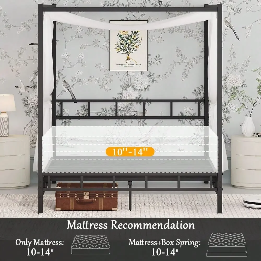 Metal Canopy Bed Frame, Queen  - Canopy Bed Frame Metal Queen recension och pris