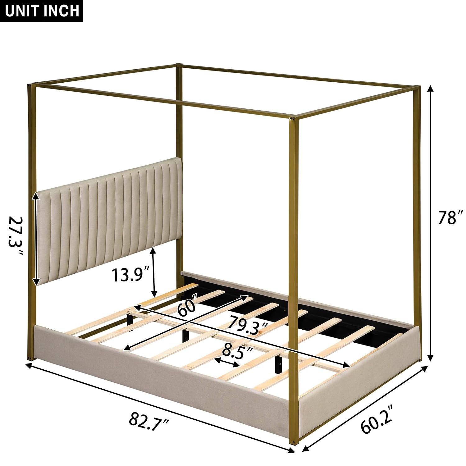 Modern Canopy Platform Bed Que - Canopy Bed Frame Metal Queen recension och pris