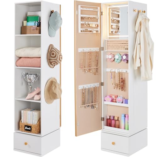 Rotating Mirror w/Storage Cabi - Full Length Mirror Jewelry Armoire recension och pris