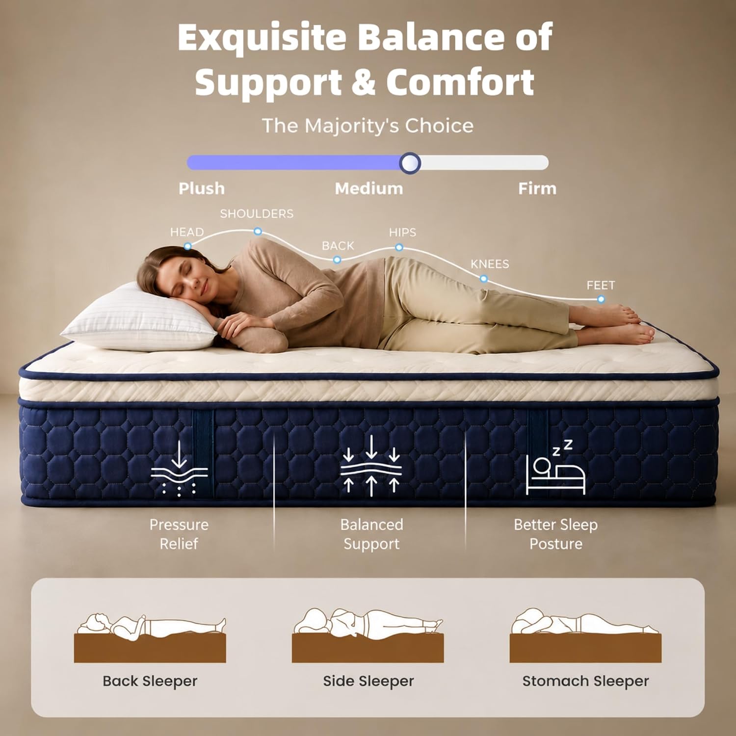 Queen Size Mattress,14 Inch Hy - Memory Foam Mattress In A Box Queen recension och pris