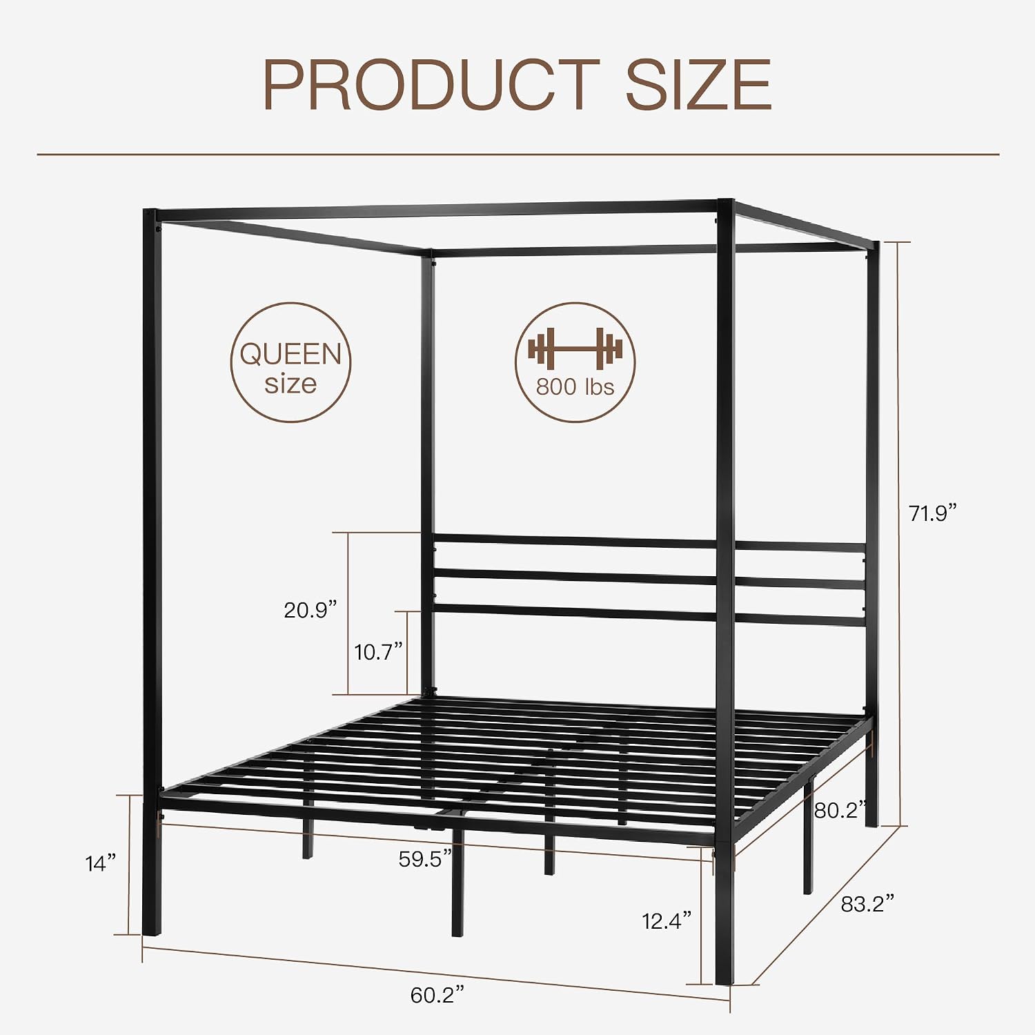 Queen Metal Canopy Bed Frame H - Canopy Bed Frame Metal Queen recension och pris
