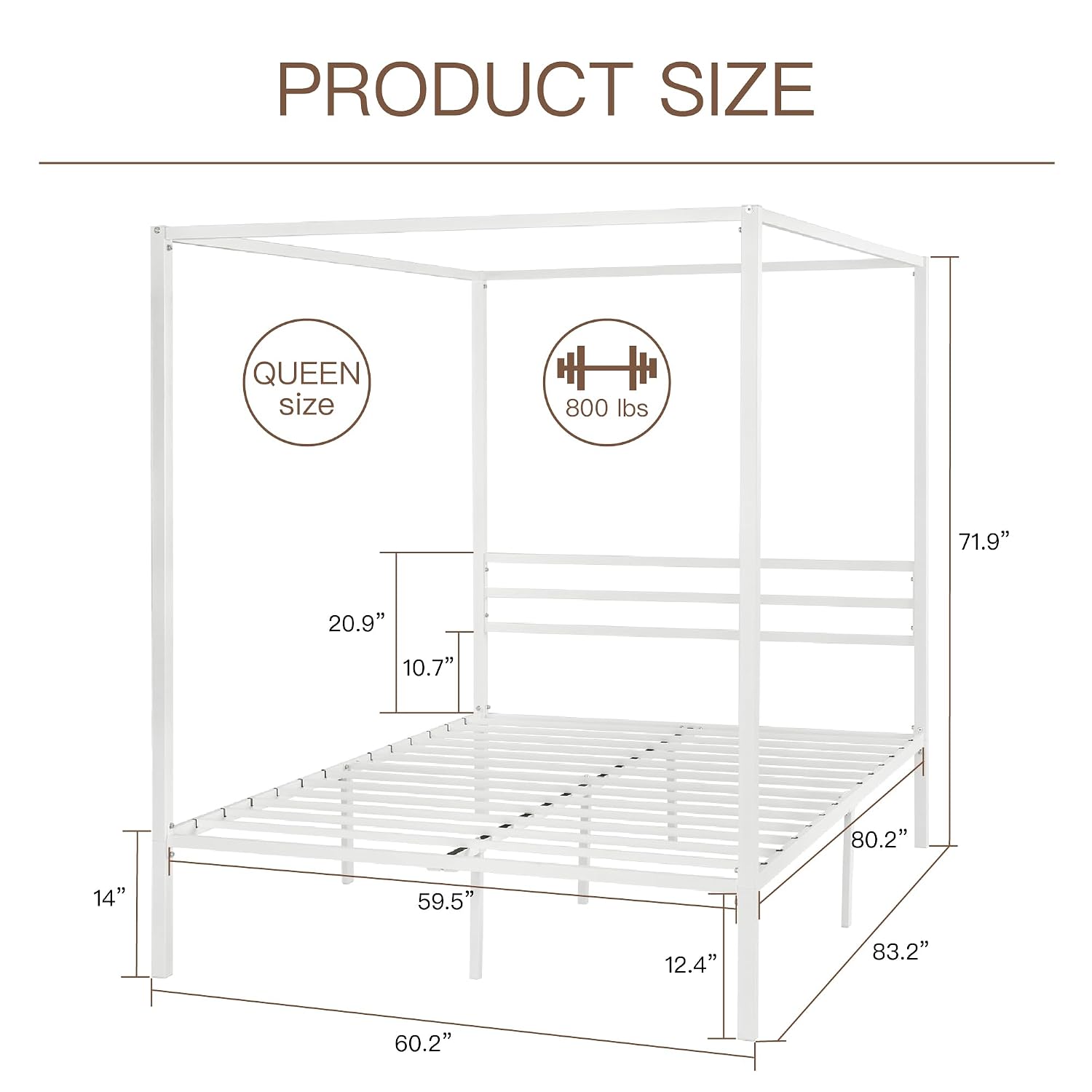 Queen Metal Canopy Bed Frame H - Canopy Bed Frame Metal Queen recension och pris
