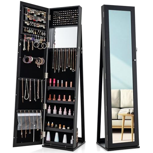 Jewelry Armoire Cabinet with 6 - Full Length Mirror Jewelry Armoire recension och pris