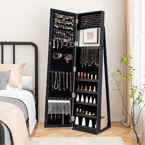 Jewelry Armoire Cabinet with 6 - Full Length Mirror Jewelry Armoire recension och pris