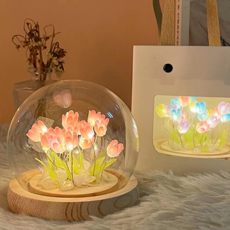 LED DIY Handmade Mini Tulip Ni - Floating Nightstand With Led Light recension och pris