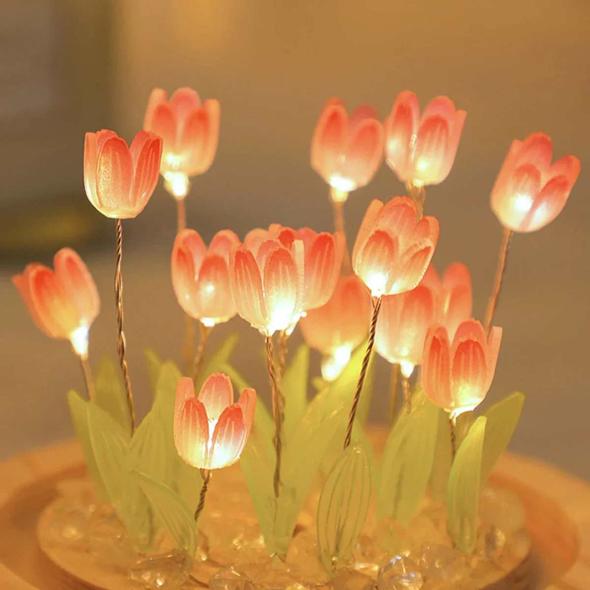 LED DIY Handmade Mini Tulip Ni - Floating Nightstand With Led Light recension och pris