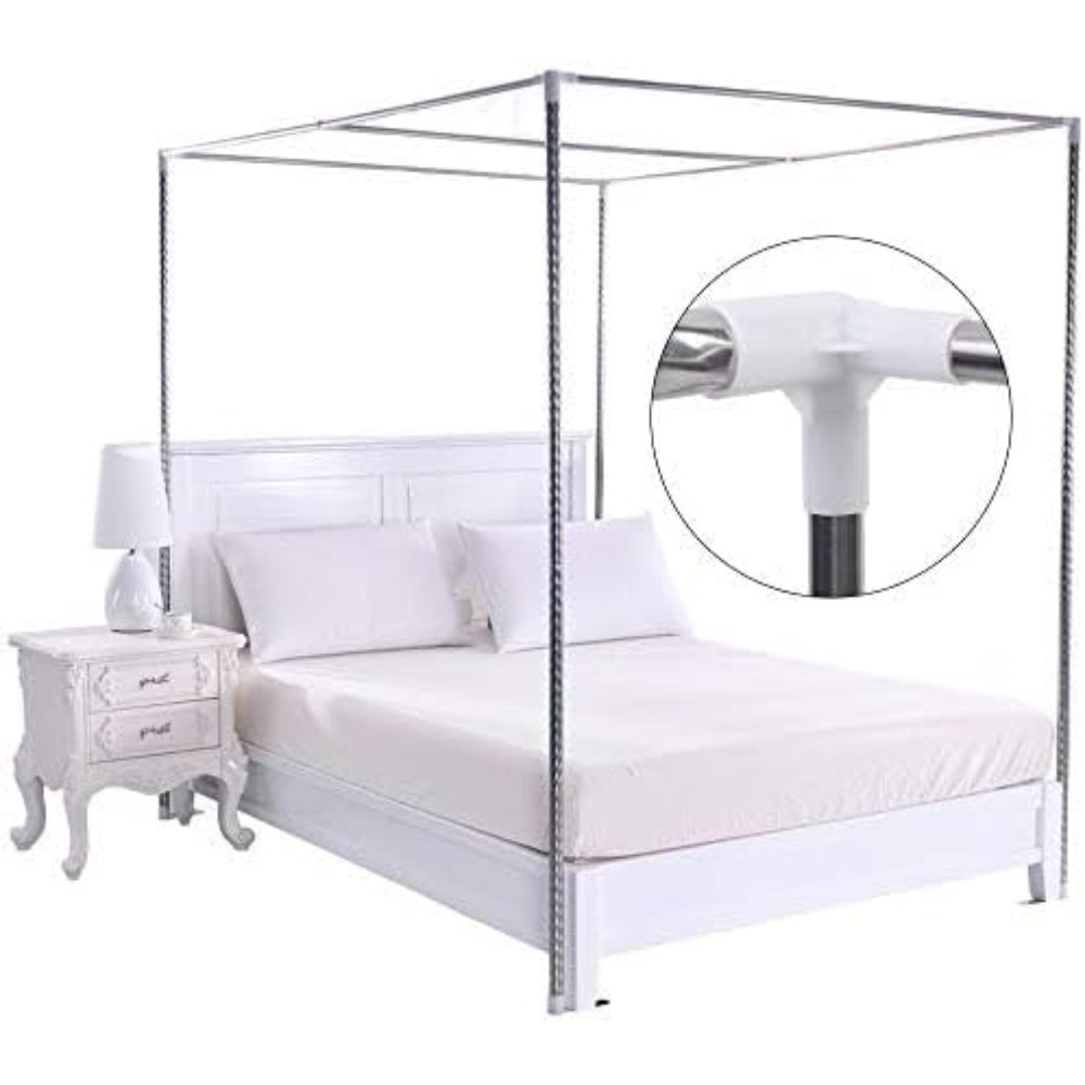 Stainless Steel Canopy Bed Fra - Canopy Bed Frame Metal Queen recension och pris