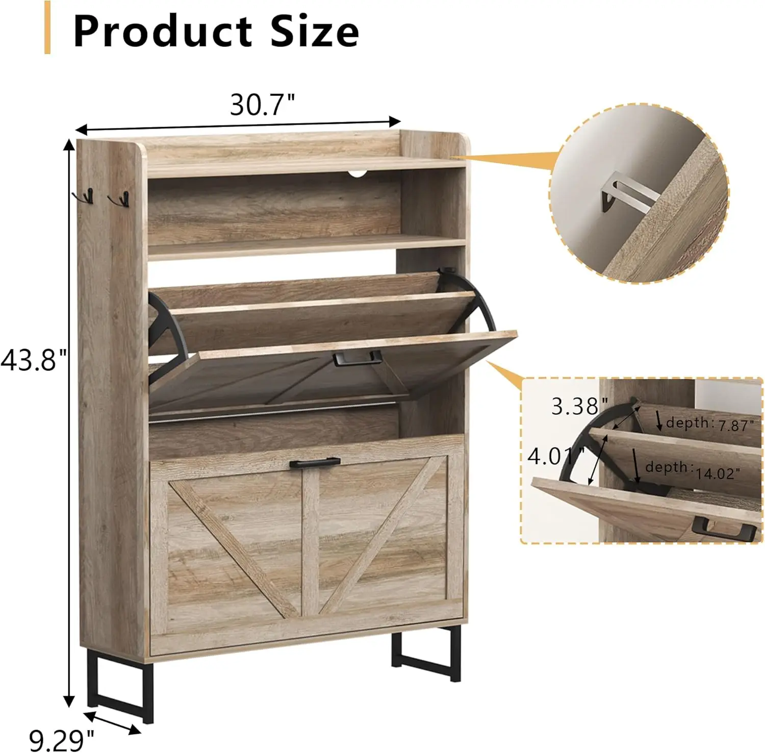Shoe Cabinet with 2 Flip Drawe - Shoe Rack Cabinet Narrow Entryway recension och pris
