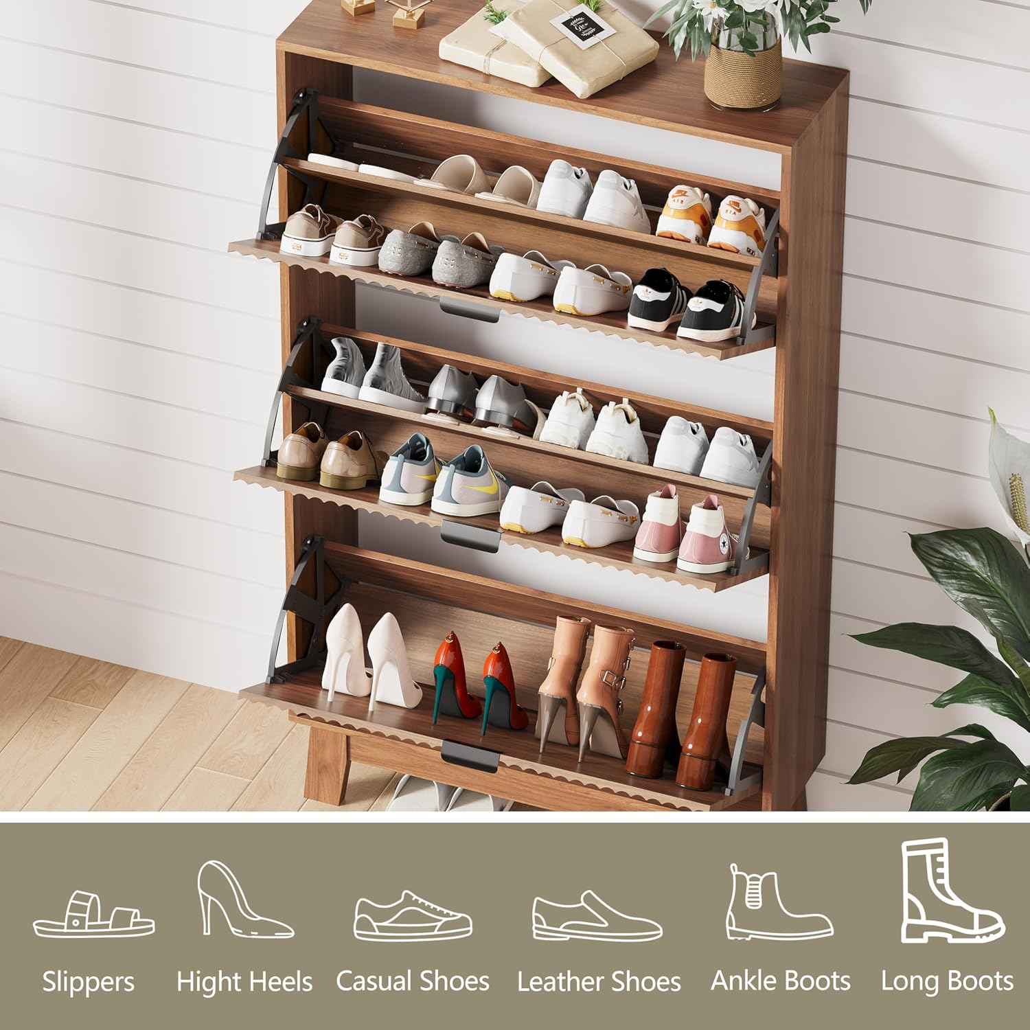 Entryway Shoe Cabinet Storage  - Shoe Rack Cabinet Narrow Entryway recension och pris